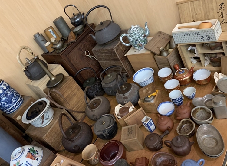 広島 骨董品 買取 遺品整理茶道具　鉄瓶　茶碗